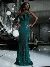 Missord Draped Front Sequins Tube Prom Dress